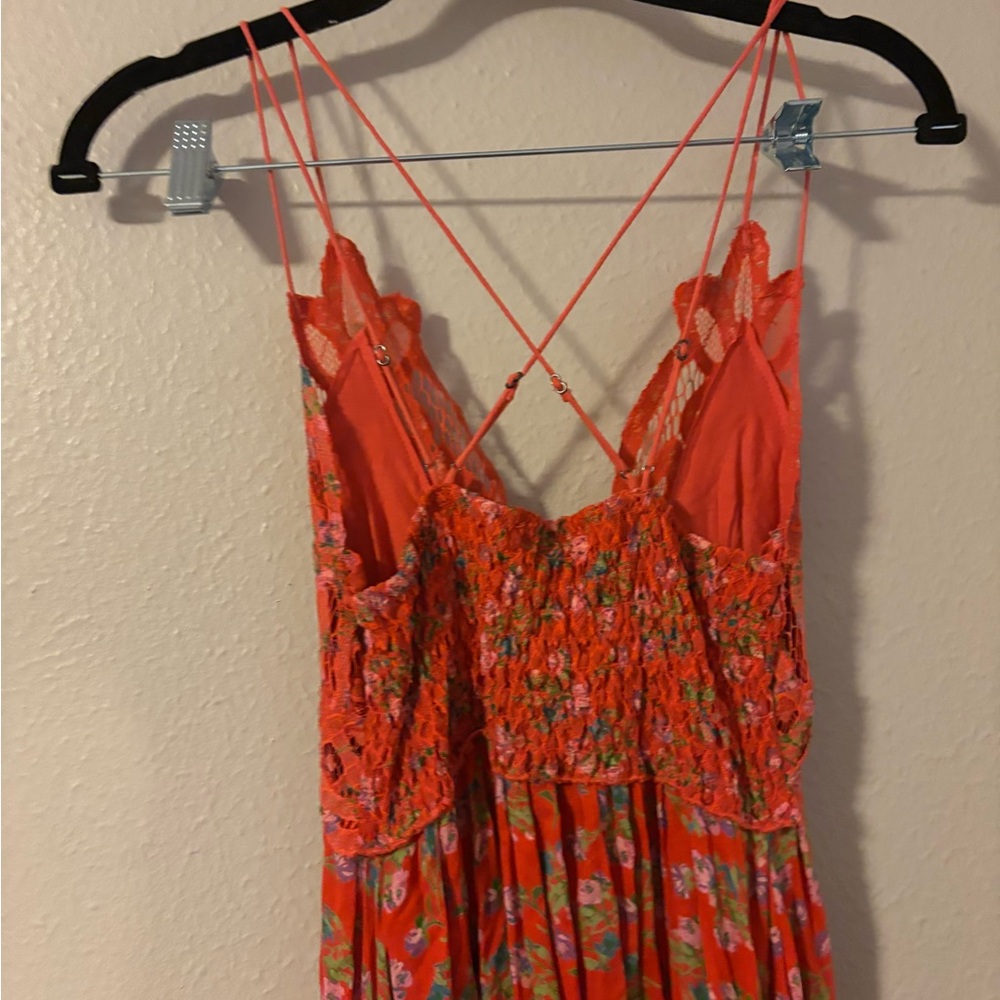 Free People Women's Adella Printed Mini Slip Dress in Red Meadow XS - Picture 11 of 11